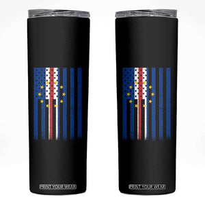 Half Cape Verdean Half American Skinny Tumbler Cabo Verdean Roots Vintage Cape Verde Flag