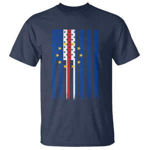 Half Cape Verdean Half American T Shirt Cabo Verdean Roots Vintage Cape Verde Flag