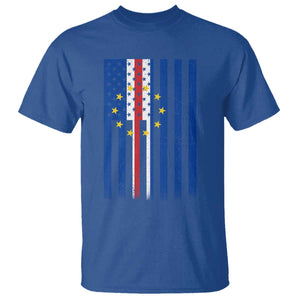 Half Cape Verdean Half American T Shirt Cabo Verdean Roots Vintage Cape Verde Flag