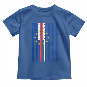 Half Cape Verdean Half American Toddler T Shirt Cabo Verdean Roots Vintage Cape Verde Flag
