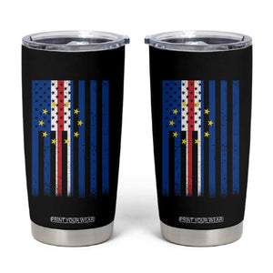 Half Cape Verdean Half American Tumbler Cup Cabo Verdean Roots Vintage Cape Verde Flag