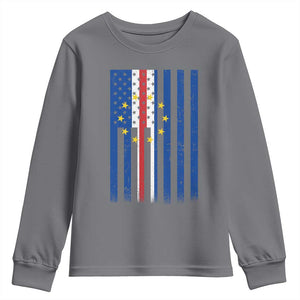 Half Cape Verdean Half American Youth Sweatshirt Cabo Verdean Roots Vintage Cape Verde Flag