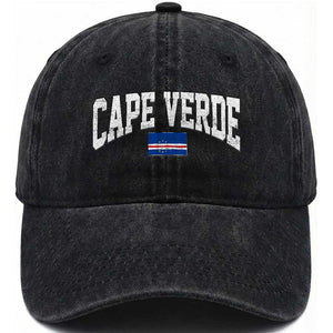 Cape Verde Sports Throwback Washed Cotton Baseball Cap Cabo Verdean Pride