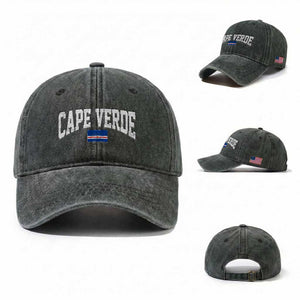 Cape Verde Sports Throwback Washed Cotton Baseball Cap Cabo Verdean Pride