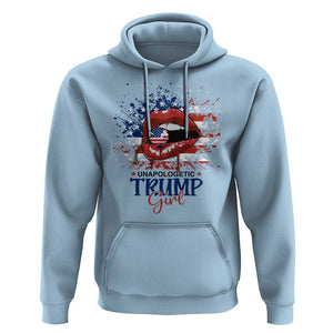 Unapologetic Trump Girl Hoodie Red Lips Cherry American Flag TS11 Light Blue Print Your Wear