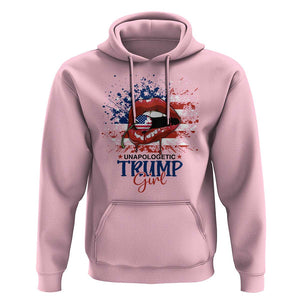 Unapologetic Trump Girl Hoodie Red Lips Cherry American Flag TS11 Light Pink Print Your Wear