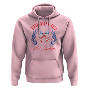 Trump Girl No Apologies Hoodie Coquette American Flag Patriotic Bow TS11 Light Pink Print Your Wear