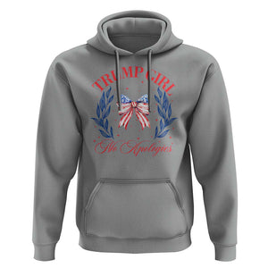 Trump Girl No Apologies Hoodie Coquette American Flag Patriotic Bow TS11 Sport Gray Print Your Wear