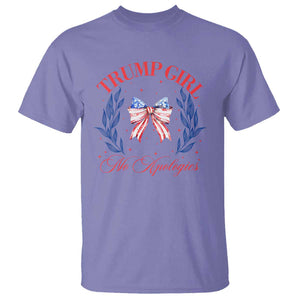 Trump Girl No Apologies T Shirt Coquette American Flag Patriotic Bow TS11 Violet Print Your Wear