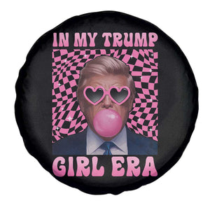 In My Trump Girl Era Spare Tire Cover Retro Groove Pink Bubble Gum Glasses TS11 Print Your Wear