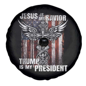 Jesus Is My Savior Trump Is My President Spare Tire Cover American Flag Cross TS11 Print Your Wear