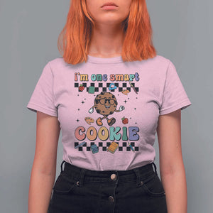 Funny Student T Shirt For Women I'm One Smart Cookie Apple Book Ruler Pencil TS11 Light Pink Print Your Wear