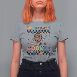 Funny Student T Shirt For Women I'm One Smart Cookie Apple Book Ruler Pencil TS11 Sport Gray Print Your Wear