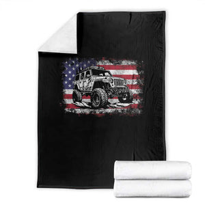 American Flag UTV Side By Side SXS Off Road Car Throw Blanket TS11 Black Print Your Wear