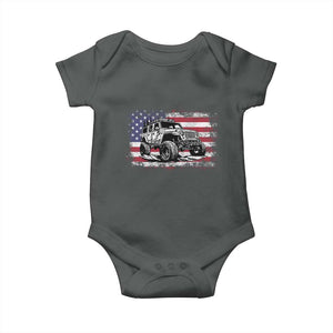 American Flag UTV Side By Side SXS Off Road Car Baby Onesie TS11 Dark Heather Print Your Wear