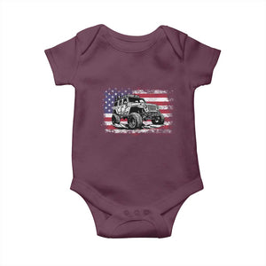American Flag UTV Side By Side SXS Off Road Car Baby Onesie TS11 Maroon Print Your Wear