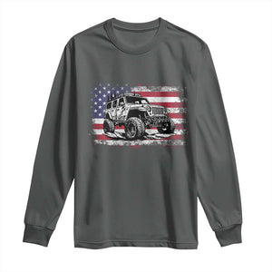 American Flag UTV Side By Side SXS Off Road Car Long Sleeve Shirt TS11 Dark Heather Print Your Wear