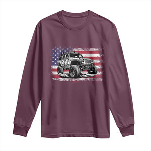 American Flag UTV Side By Side SXS Off Road Car Long Sleeve Shirt TS11 Maroon Print Your Wear