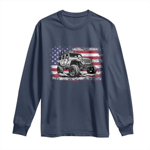 American Flag UTV Side By Side SXS Off Road Car Long Sleeve Shirt TS11 Navy Print Your Wear