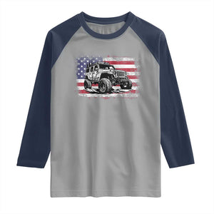 American Flag UTV Side By Side SXS Off Road Car Raglan Shirt TS11 Sport Gray Navy Print Your Wear