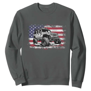 American Flag UTV Side By Side SXS Off Road Car Sweatshirt TS11 Dark Heather Print Your Wear