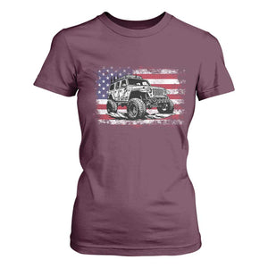 American Flag UTV Side By Side SXS Off Road Car T Shirt For Women TS11 Maroon Print Your Wear