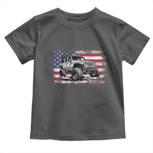 American Flag UTV Side By Side SXS Off Road Car Toddler T Shirt TS11 Dark Heather Print Your Wear