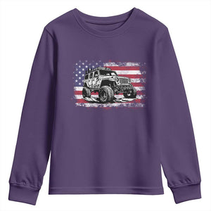 American Flag UTV Side By Side SXS Off Road Car Youth Sweatshirt TS11 Purple Print Your Wear