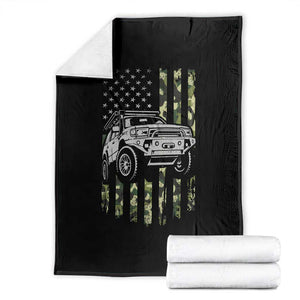 Camouflage American Flag UTV Side By Side SXS Off Road Car Throw Blanket TS11 Black Print Your Wear