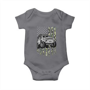 Camouflage American Flag UTV Side By Side SXS Off Road Car Baby Onesie TS11 Charcoal Print Your Wear
