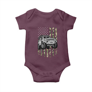 Camouflage American Flag UTV Side By Side SXS Off Road Car Baby Onesie TS11 Maroon Print Your Wear