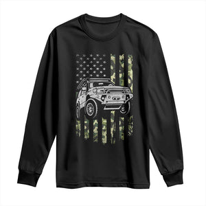 Camouflage American Flag UTV Side By Side SXS Off Road Car Long Sleeve Shirt TS11 Black Print Your Wear