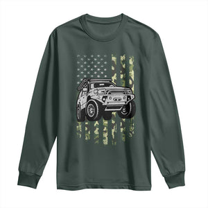 Camouflage American Flag UTV Side By Side SXS Off Road Car Long Sleeve Shirt TS11 Dark Forest Green Print Your Wear