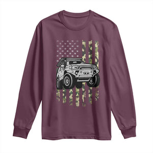 Camouflage American Flag UTV Side By Side SXS Off Road Car Long Sleeve Shirt TS11 Maroon Print Your Wear