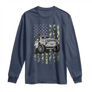 Camouflage American Flag UTV Side By Side SXS Off Road Car Long Sleeve Shirt TS11 Navy Print Your Wear