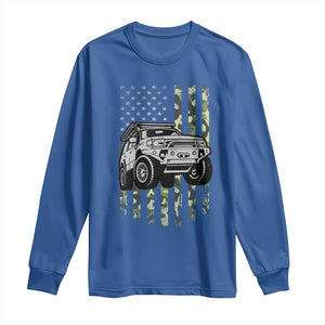 Camouflage American Flag UTV Side By Side SXS Off Road Car Long Sleeve Shirt TS11 Royal Blue Print Your Wear