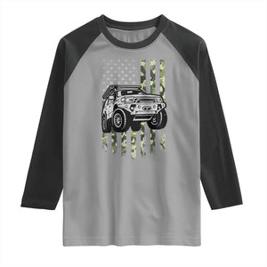 Camouflage American Flag UTV Side By Side SXS Off Road Car Raglan Shirt TS11 Sport Gray Black Print Your Wear