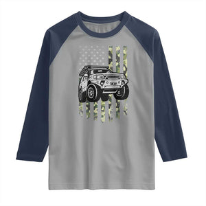 Camouflage American Flag UTV Side By Side SXS Off Road Car Raglan Shirt TS11 Sport Gray Navy Print Your Wear