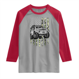 Camouflage American Flag UTV Side By Side SXS Off Road Car Raglan Shirt TS11 Sport Gray Red Print Your Wear