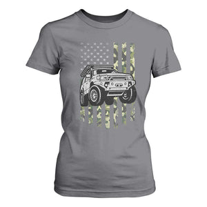 Camouflage American Flag UTV Side By Side SXS Off Road Car T Shirt For Women TS11 Charcoal Print Your Wear