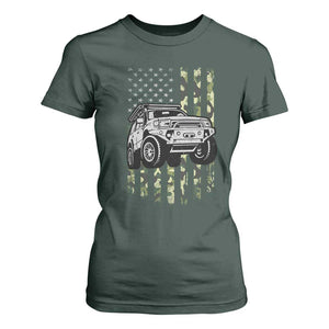 Camouflage American Flag UTV Side By Side SXS Off Road Car T Shirt For Women TS11 Dark Forest Green Print Your Wear