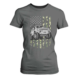 Camouflage American Flag UTV Side By Side SXS Off Road Car T Shirt For Women TS11 Dark Heather Print Your Wear