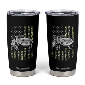 Camouflage American Flag UTV Side By Side SXS Off Road Car Tumbler Cup TS11 Black Print Your Wear