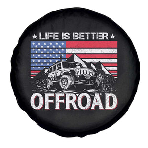 Life Is Better Off Road Car Spare Tire Cover American Flag Mountain Adventure TS11 Print Your Wear