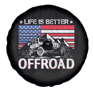 Life Is Better Off Road Car Spare Tire Cover American Flag Mountain Adventure TS11 Print Your Wear