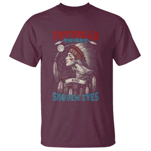 Native American Women T Shirt Frybread Thighs Skoden Eyes Dreamcatcher TS11 Maroon Print Your Wear