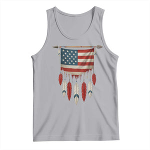 Native American Vintage Feathers USA Flag Tank Top TS11 Athletic Heather Print Your Wear