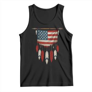 Native American Vintage Feathers USA Flag Tank Top TS11 Black Print Your Wear