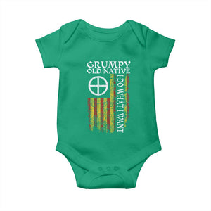 Funny Native American Baby Onesie Grumpy Old Native I Do What I Want American Flag TS11 Irish Green Print Your Wear