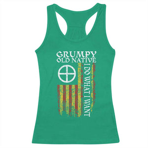 Funny Native American Racerback Tank Top Grumpy Old Native I Do What I Want American Flag TS11 Irish Green Print Your Wear